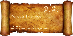 Percze Hódos névjegykártya